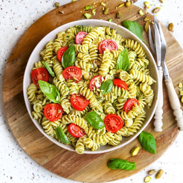 Pasta pesto met kip